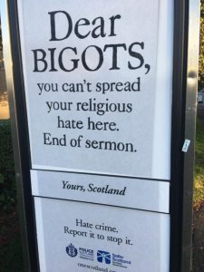 Dear bigots, you can´t spread your religious hate here. End of sermon.